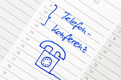 Kalendereintrag Telefonkonferenz Foto eines Eintrags im Kalender über eine Telefonkonferenz
